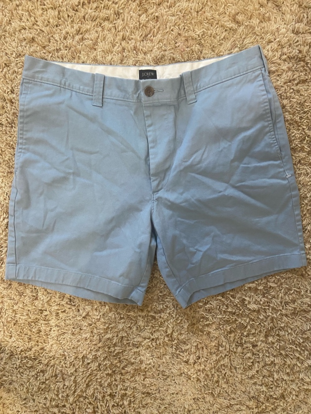 J. Crew Men’s Pale Blue Flat Front Chino Shorts